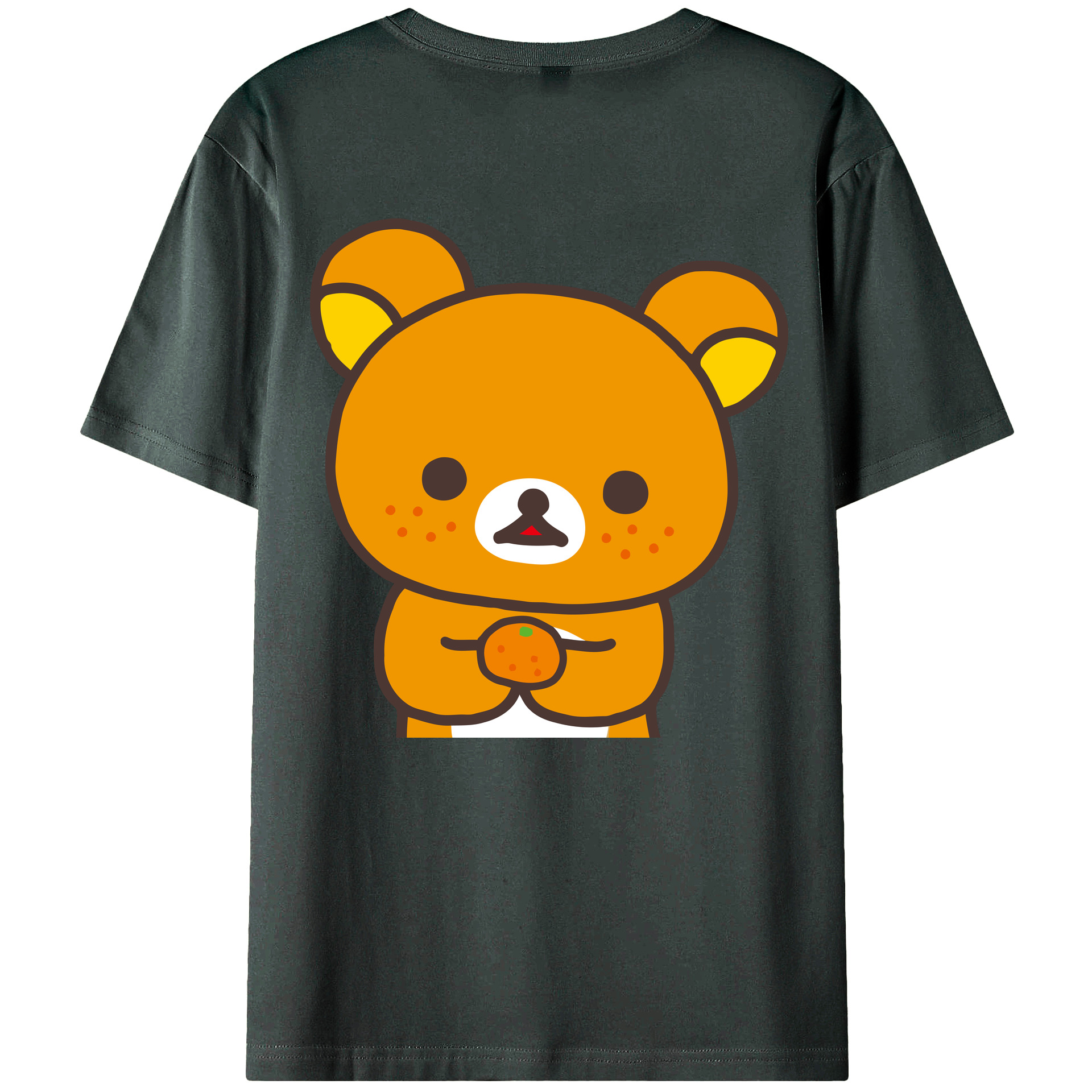 （画像用） リラックマ リラックマ キイロイトリ Rilakkuma Korilakkuma Kiiroitori 綿100％ メンズ半袖Tシャツ（バックプリント） 通気性